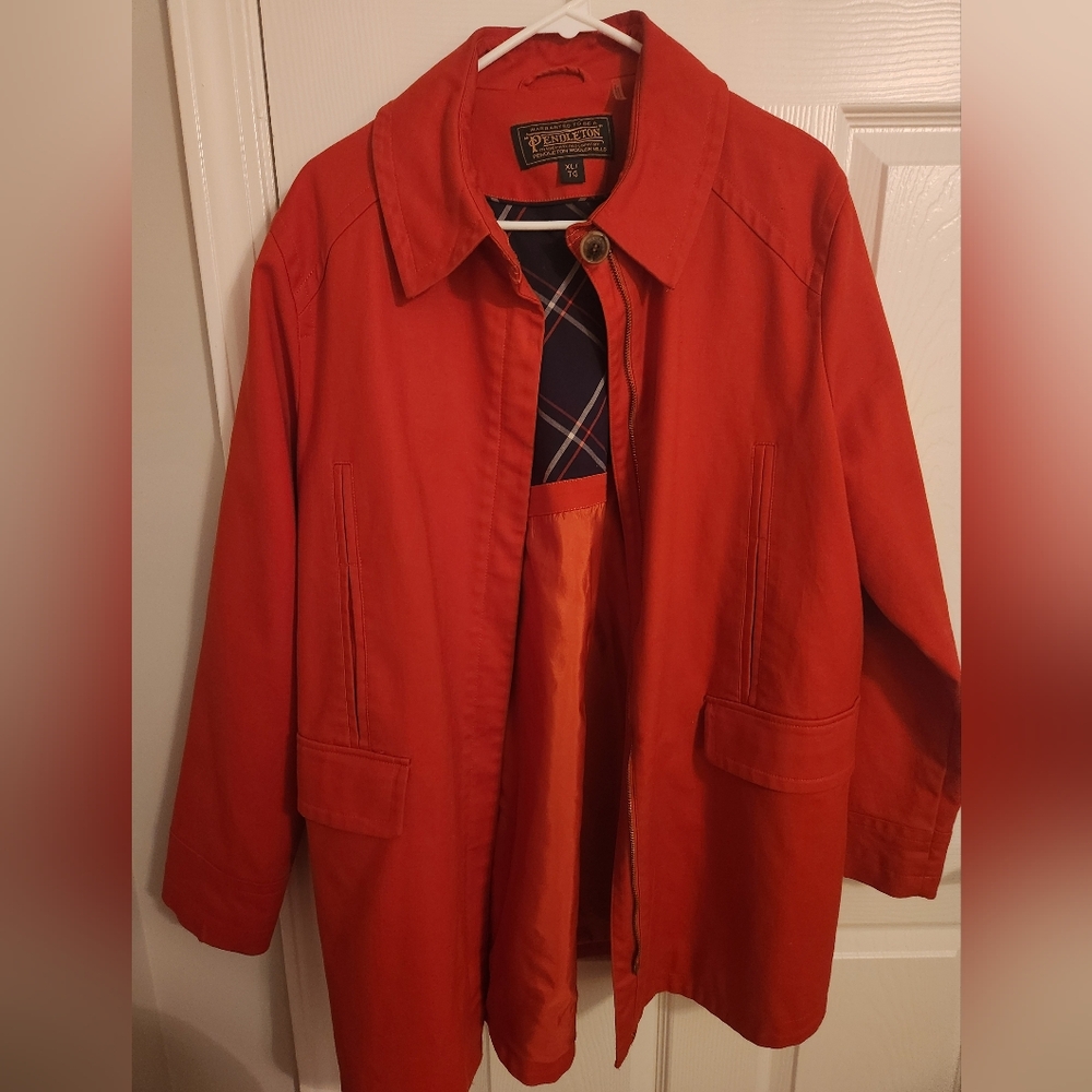 Pendleton Red Coat With Plaid Interior - image 1